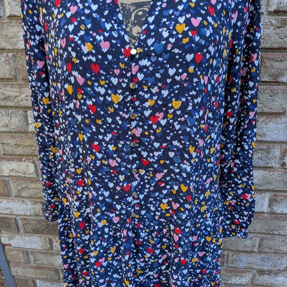 Ann Taylor LOFT Heart Print Swing dress size Medium - Picture 4 of 9